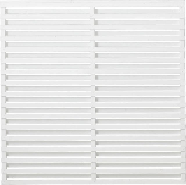 Plus Sichtschutzzaun Osaka aus Nadelholz in Weiß, lackiert, B/H: 180 x 180 cm - Bild 1