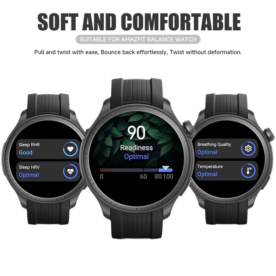 Huami Armband für Amazfit Balance, Silikon, Schwarz, Unisex - Bild 2