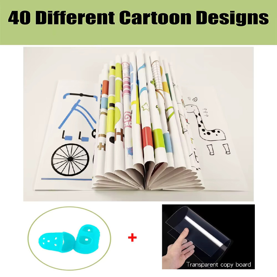 3D-Druckstift-Zeichenbuch, Malvorlage, bunt, 40 Muster, Pappe / Karton - Bild 2