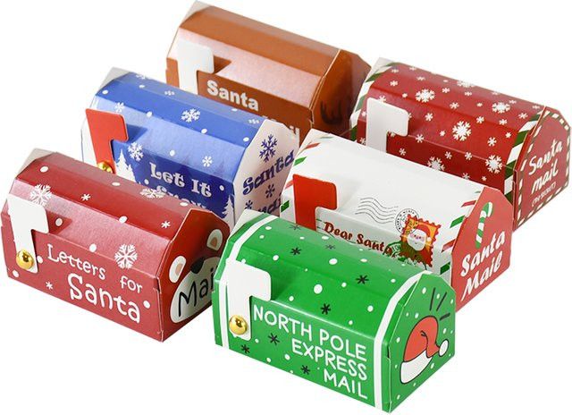 6er Set ZQNYCY Weihnachts Briefkasten Geschenkboxen mit Santa, Rentier und Schneeflocken Muster in Multicolor für Weihnachtsdekoration und Neujahrsfeiern - Bild 1
