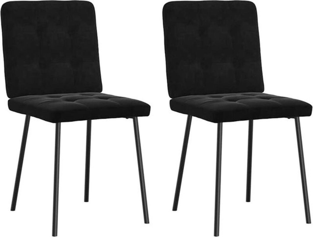 Vidaxl Esszimmerstühle 2er Set Modern in Schwarz Samt - Bild 1