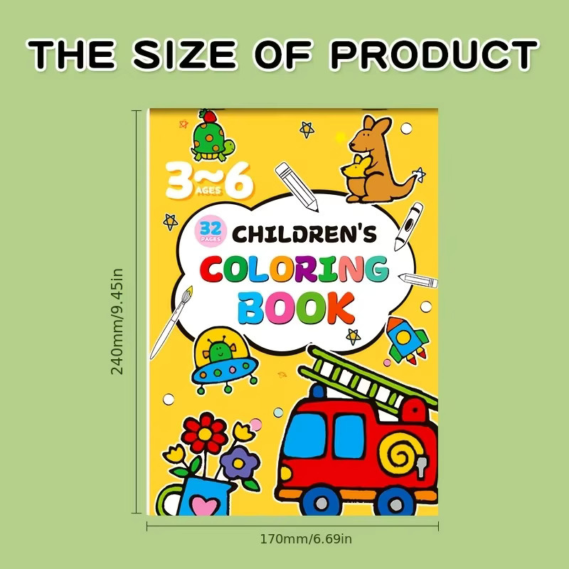 Interaktives Malbuch für Kinder mit 32 bunten Cartoon-Mustern zum Ausmalen und Zeichnen - Bild 2