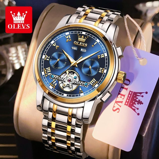 OLEVS Armbanduhr Automatik, Edelstahl, Silber, Herren - Bild 1