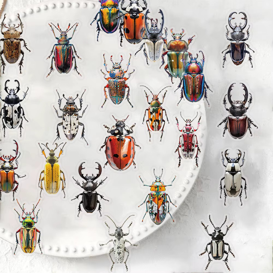 Rspctou Insektenkäfer-Aufkleber, Cartoon-Tier-Aufkleber, 10/30/50 Stück - Bild 3