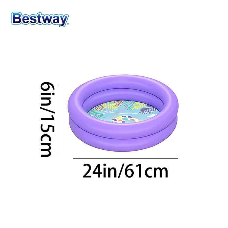 Bestway 51061 Aufblasbares Garten-Schwimmbecken für Kinder, rund, grün-lila - Bild 2