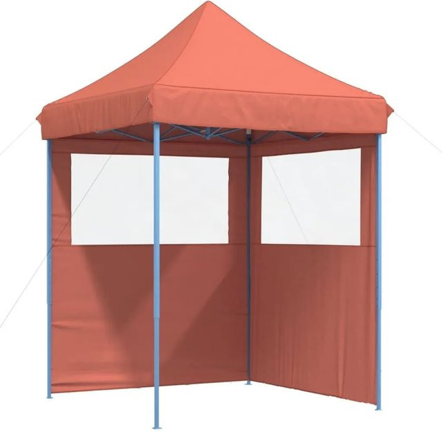 vidaXL Partyzelt Pop-Up Faltbar mit 2 Seitenteilen und Fenstern, Terrakottarot - Bild 1