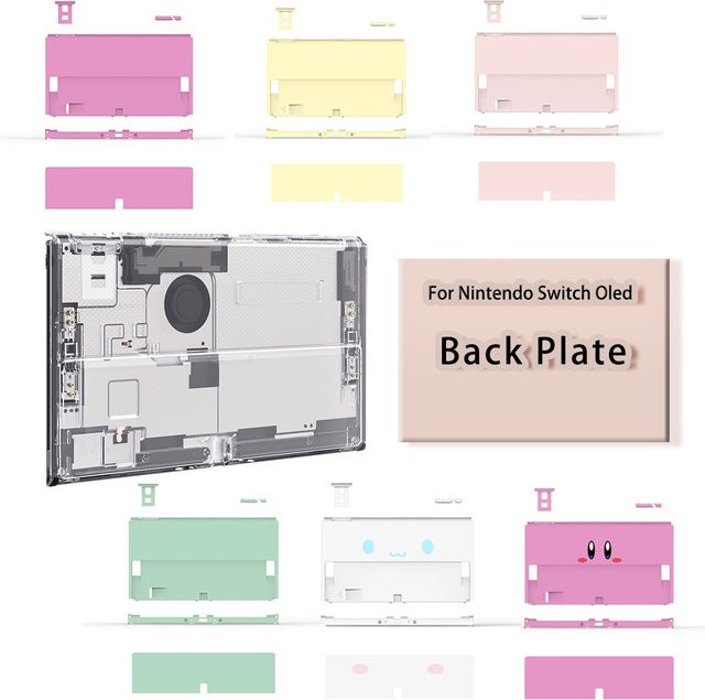 Nintendo Switch OLED Ersatzteil Set: Rückplatte und Ständer in Pink - Bild 1