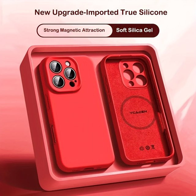 Magnetische Flüssigsilikon Handyhülle für Apple iPhone 17 16 15 14 13 12 11 Pro Max Plus in Purple - Bild 1
