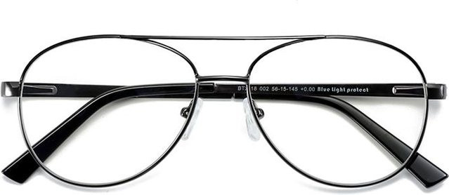 BLUEMOKY Korrektionsbrille Pilot, Herren, Vollrand, Metall, black - Bild 1