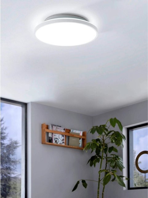 Eglo LED Aufbauleuchte Crespillo Weiß, runde Deckenlampe aus Metall mit 15 W und neutralweißem Licht - Bild 1