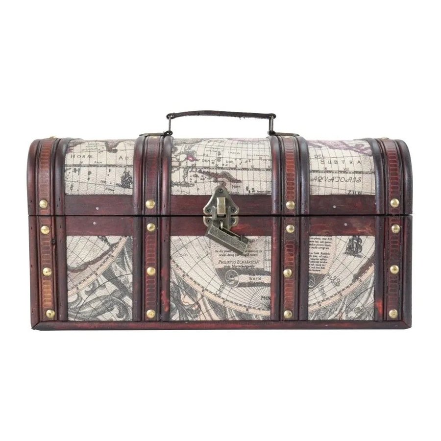 HMF Schatztruhe Kuba aus Holz in Braun mit Schloss im Vintage-Stil, B/T/H: 38 x 20 x 19 cm - Bild 2