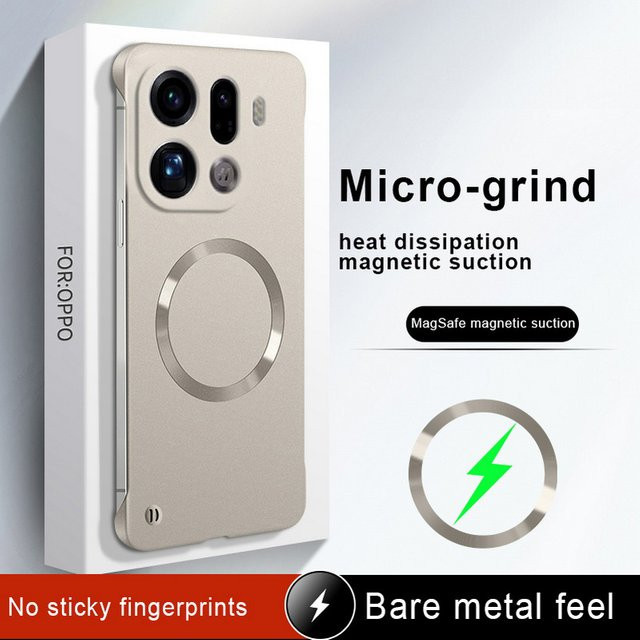 MagSafe magnetische Handyhülle mit schlanken Blenden für OPPO Find X9 Pro X8 Ultra X8 Pro X7 Reno 14 Pro 13 in Silber - Bild 1
