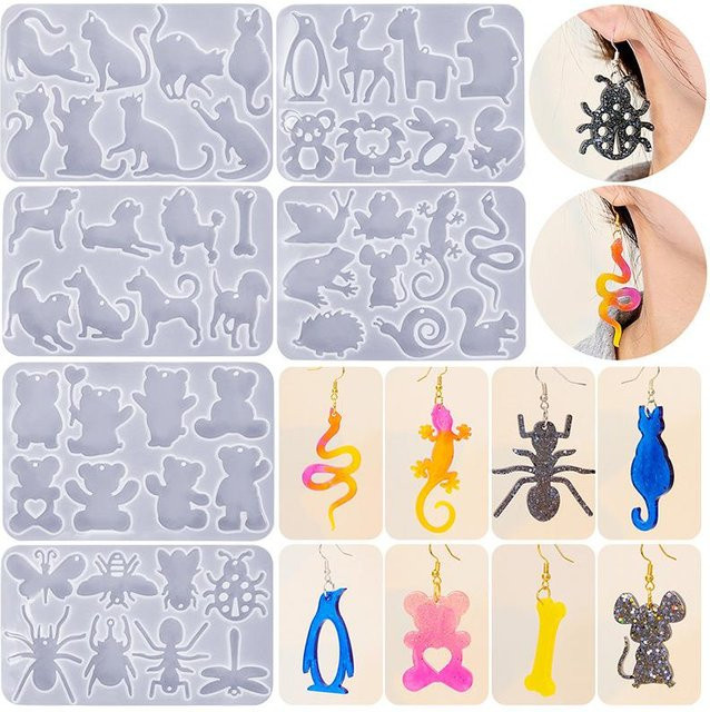 Ohrring Anhänger Silikonform, Spinne, Schlange - Bild 1
