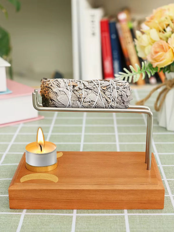 Palo Santo Räucherstäbchenhalter aus braunem Holz für Yoga und Meditation - Bild 7