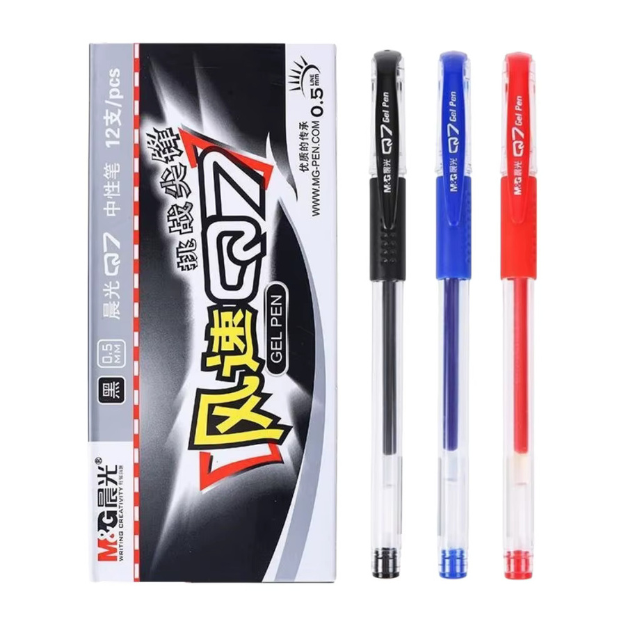 M&G Gelstift-Set mit 0,5 mm feiner Spitze in Schwarz, Rot und Blau, nachfüllbare Tintenstifte für Schule und Büro - Bild 3