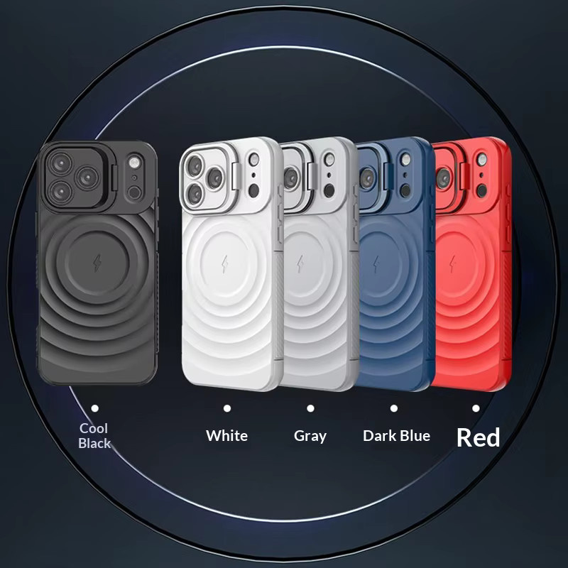 NUCWIN Ripple Case für iPhone 17 16 15 14 13 Pro Max Plus mit MagSafe und faltbarem Objektivständer, Stoßfeste Hülle in Schwarz - Bild 6
