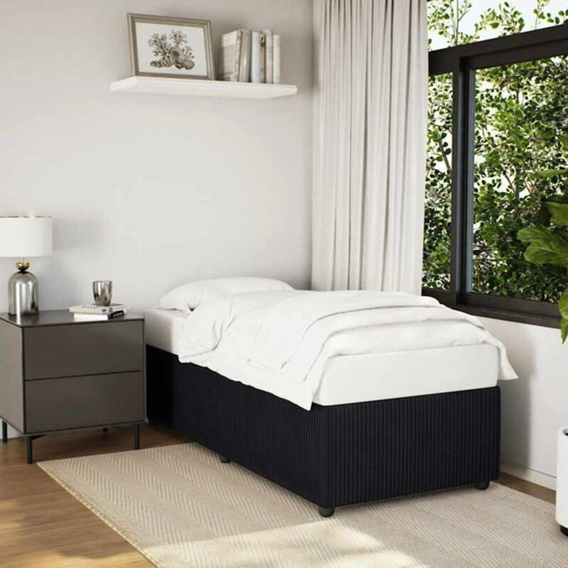 Vidaxl Polsterbett aus Samt und Holzwerkstoff in Schwarz, B/T/H: 90 x 190 x 46 cm - Bild 1