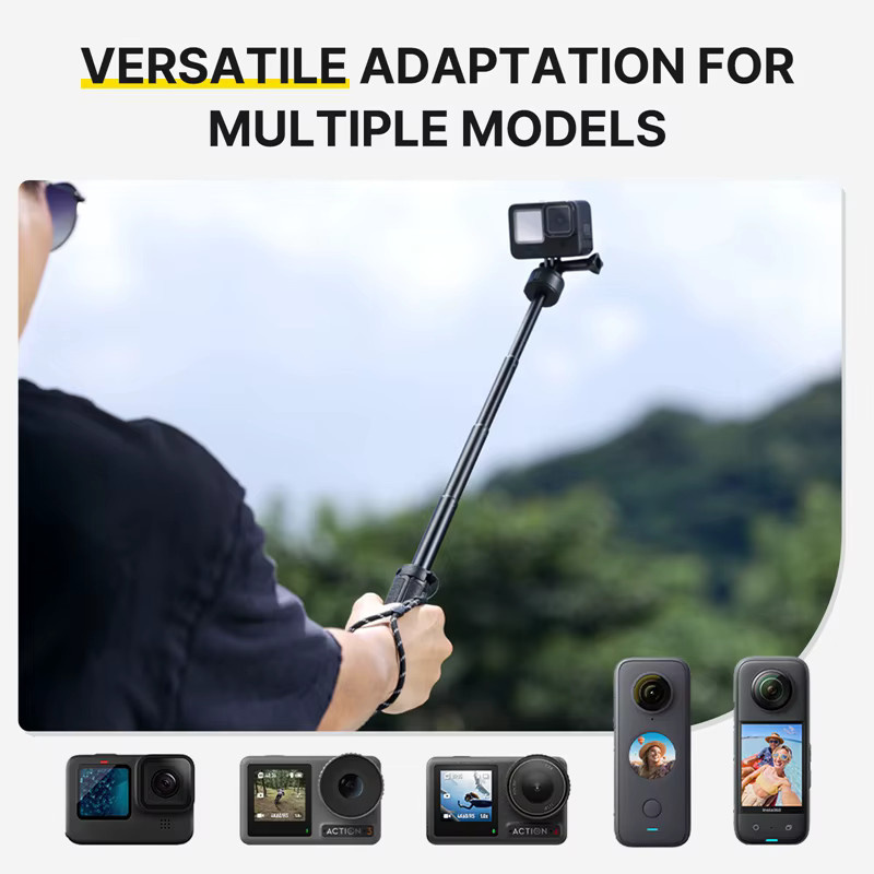 Ulanzi MT-74 Go-Quick II Magnetische Quick Release Verlängerung Stativ und Selfie Stick in Schwarz für GoPro, Insta360 X3 und DJI Action 4/3 - Bild 2