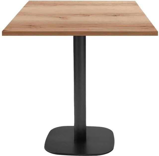 RestooTab Tisch Round quadratisch in Eiche Natur und Schwarz, B/T/H: 70 x 70 x 75 cm - Bild 1