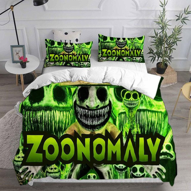 JMG Household Supplies Zoonomaly Bettwäscheset aus Mikrofaser, Grün, B/H: 200 x 230 cm - Bild 1