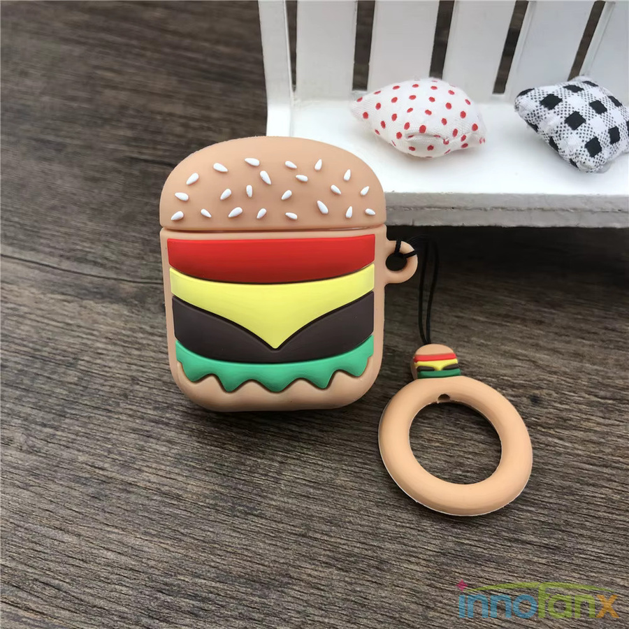 Silikon Schutzhülle im Hamburger Design für Apple AirPods und AirPods Pro, Mehrfarbig - Bild 2