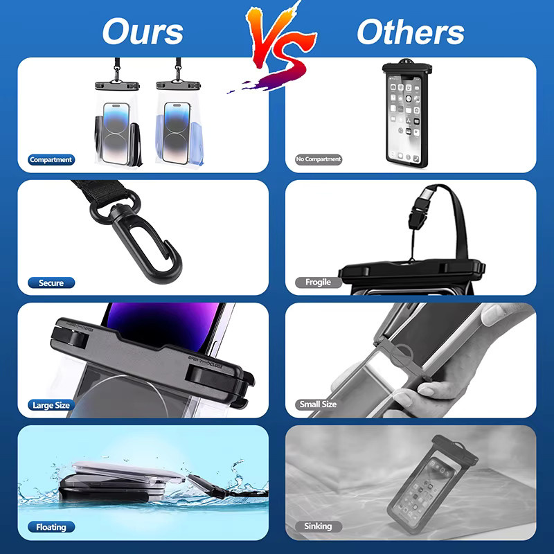 HAISSKY Wasserdichte Handy-Schutzhülle für iPhone 17, 16, 15, 14, 13, 12 Pro Max und Air Plus, transparente Schwimm-Tasche für Strand und Wasser - Bild 3