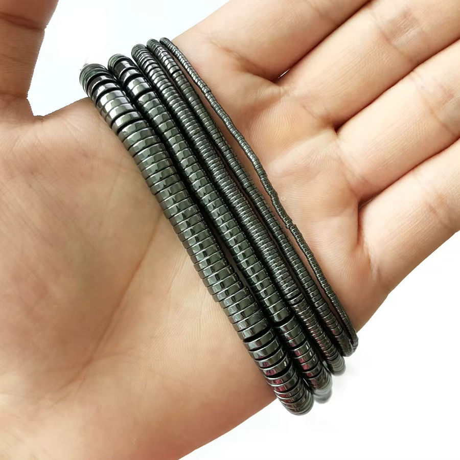 Jhnby Perlen Hämatit Naturstein, schwarz, Unisex - Bild 1