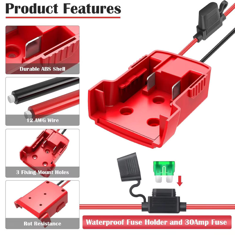 Milwaukee Batterie-DIY-Adapter für 18 V Lithium-Akkus mit Sicherung für Power Wheels und Modelle 48-11-1815 sowie 48-11-1850 - Bild 5