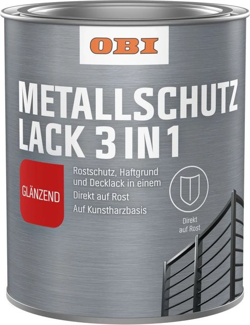 OBI Metallschutzlack 3in1 Anthrazit RAL 7016 glänzend 375 ml - Bild 1