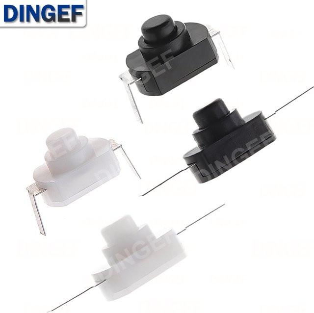 DNIGEF 10er Set Mini DC On Off Push Button Schalter 30V 1A 12x8mm Schwarz selbstverriegelnd - Bild 1