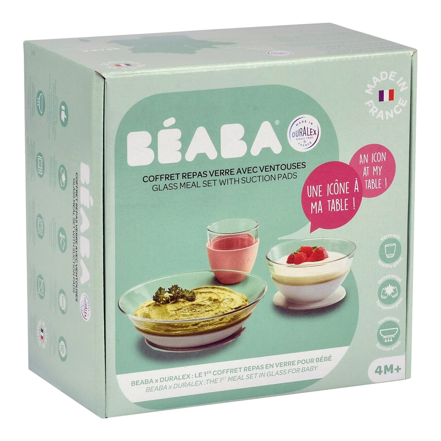 Beaba 3-tlg. Esslernset aus Glas in Grün und Transparent - Bild 2