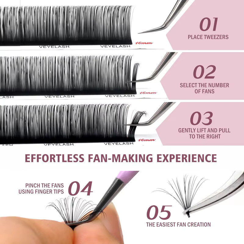 VEYESINC Cashmere Lashes Luxe Wimpernverlängerungen, Faux Mink, Natürlich - Bild 4