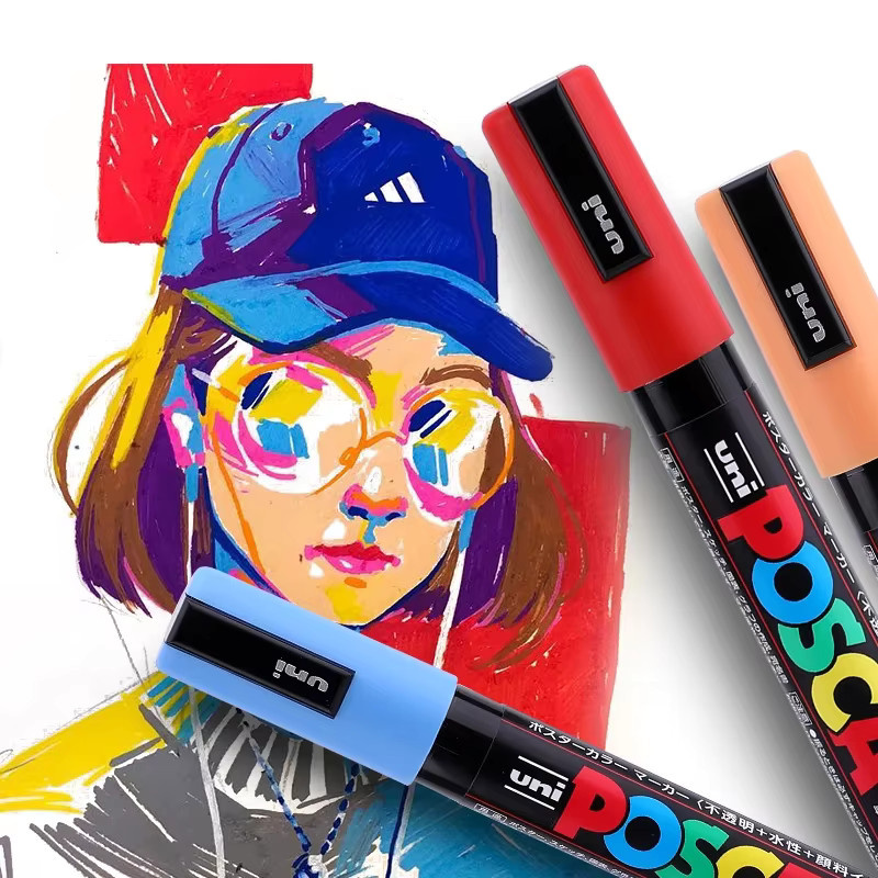 UNI POSCA Marker-Stifte Set 32 Stück Mehrfarbig für Poster, Graffiti und Manga - Bild 2