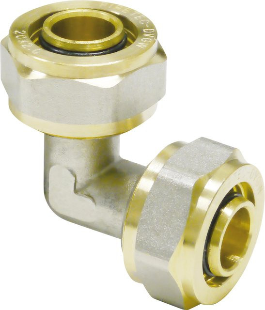 PIPETEC Schraubfitting Winkel aus Messing in Gold, 20 mm - Bild 1