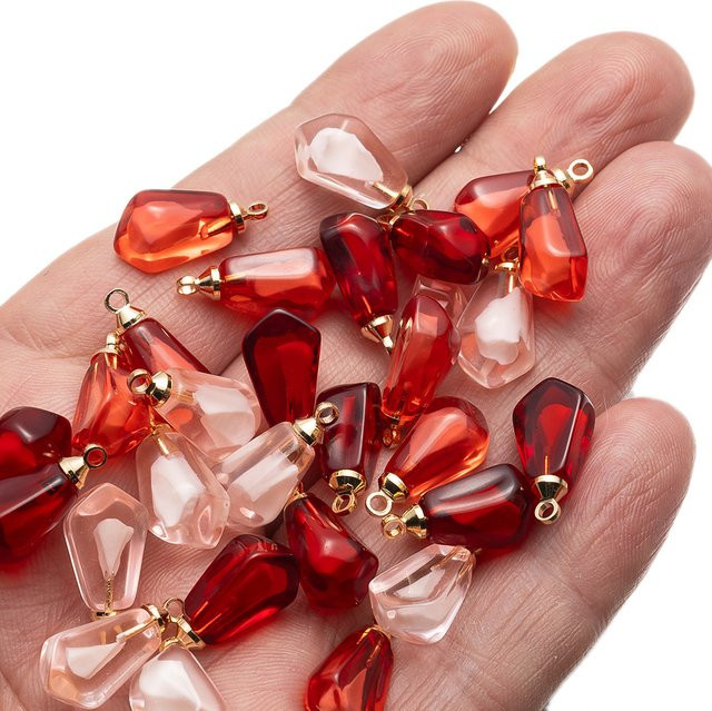 Anhänger Harz, Granatapfel Samen, Rot Rosa, Unisex - Bild 1