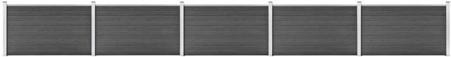 vidaXL Zaunelement Set WPC in Schwarz, B/H: 872 x 105 cm - Bild 1