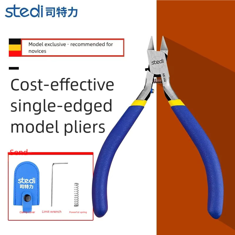 Stedi MS-104 Single Edge Zange aus Carbonstahl in Blau für Modellbau und Handwerk - Bild 2
