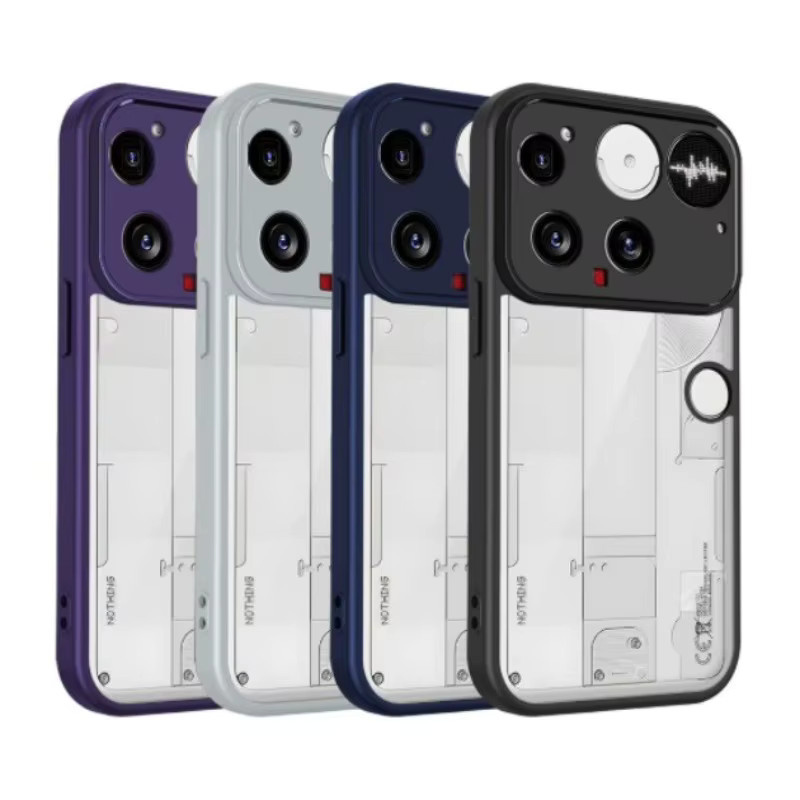 EUCAGR Handyhülle aus Acryl für Nothing Phone 3A Lite, Nothing CMF Phone 2 Pro und Nothing 2A in Grau, stoßfeste Schutzhülle mit Acryl-Rückseite - Bild 4