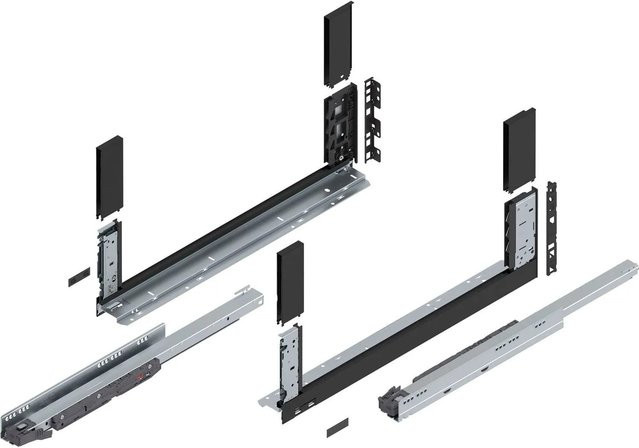 Blum Legrabox free Schubladensystem Höhe C mit Tip-On Vollauszug, Carbonschwarz matt, Tiefe: 600 mm - Bild 1