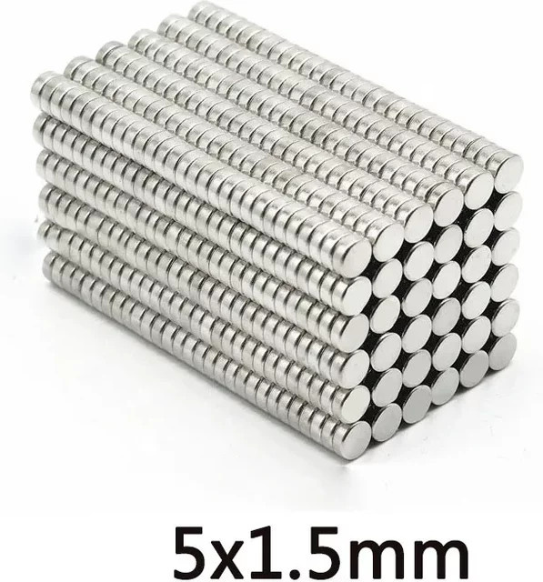 Runde Magnet-Scheiben in Silber, Durchmesser: 5 mm, Höhe: 1,5 mm - Bild 1