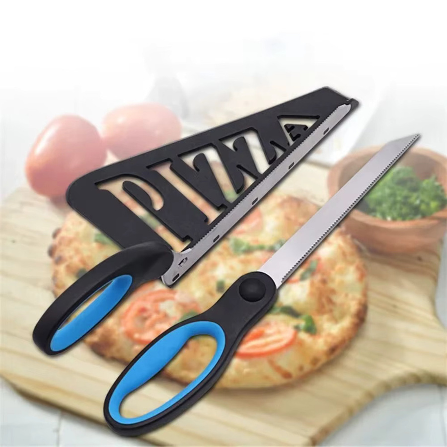Skeyo Pizza Schere aus Edelstahl mit abnehmbarem Spachtel in Blau oder Schwarz - Bild 2
