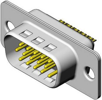 Molex D-SUB Stecker 1731130058 mit 15 Löchern in Gold und Silber - Bild 1