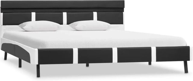 vidaXL Bettgestell aus Kunstleder in Grau mit LED-Unterbettbeleuchtung und USB-Ladeport, B/T/H: 140 x 200 x 145 cm - Bild 1