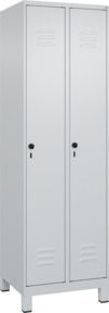 C+P Spind Classic PLUS Garderobenschrank mit 2 Abteilen, Grau, H x B x T: 195 x 60 x 50 cm - Bild 1