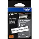 Brother Schriftbandkassette TZe-S211 in Weiß/Schwarz, Breite: 6 mm - Bild 3
