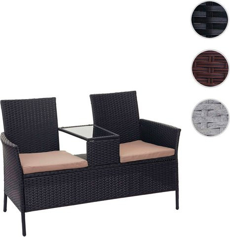 MVG Loungeset MVG-E24 2-Sitzer aus Stahl, Glas und Polyester in Schwarz, B/H/T: 132 x 84 x 55 cm - Bild 1