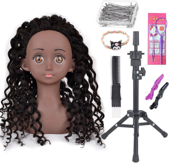 Betella Afro-Mannequin-Kopfmodell mit gewelltem Echthaar - Bild 1