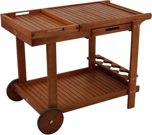 GARDEN PLEASURE Servierwagen Hayward aus Eukalyptus-Holz in Beige, B/H/T: 100 x 76 x 60 cm - Bild 1