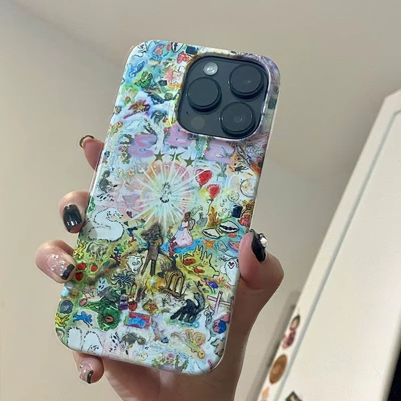 Glänzende Handyhülle mit Ölgemälde-Design für Apple iPhone Modelle in Multicolour - Bild 6