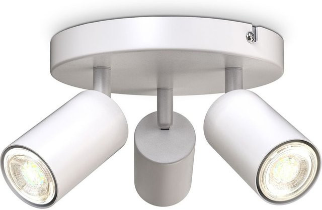 B.K.Licht Decken-Spotleuchte in Weiß, rund, verstellbar, 3xGU10, modern aus Metall - Bild 1